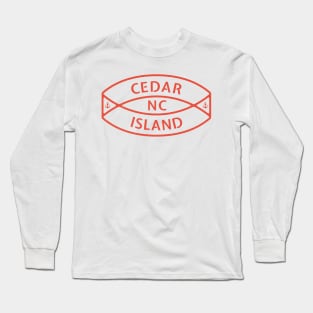 Cedar Island, NC Summertime Vacationing Anchor Ring Long Sleeve T-Shirt